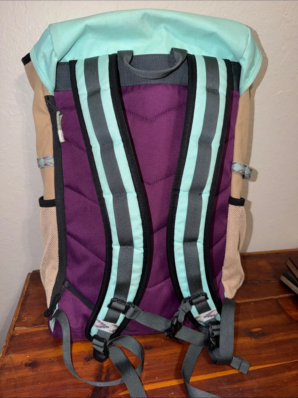 Kavu Timaru Backpack Colorblock Hiking Travel Canvas Bag Rucksack unisex